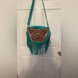 Turquoise Fringe Western Bum Bag